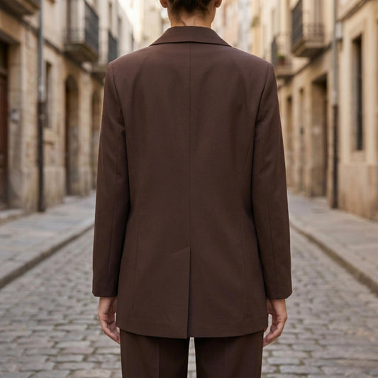 Women's Double-Breasted Oversized Blazer-Rilvee