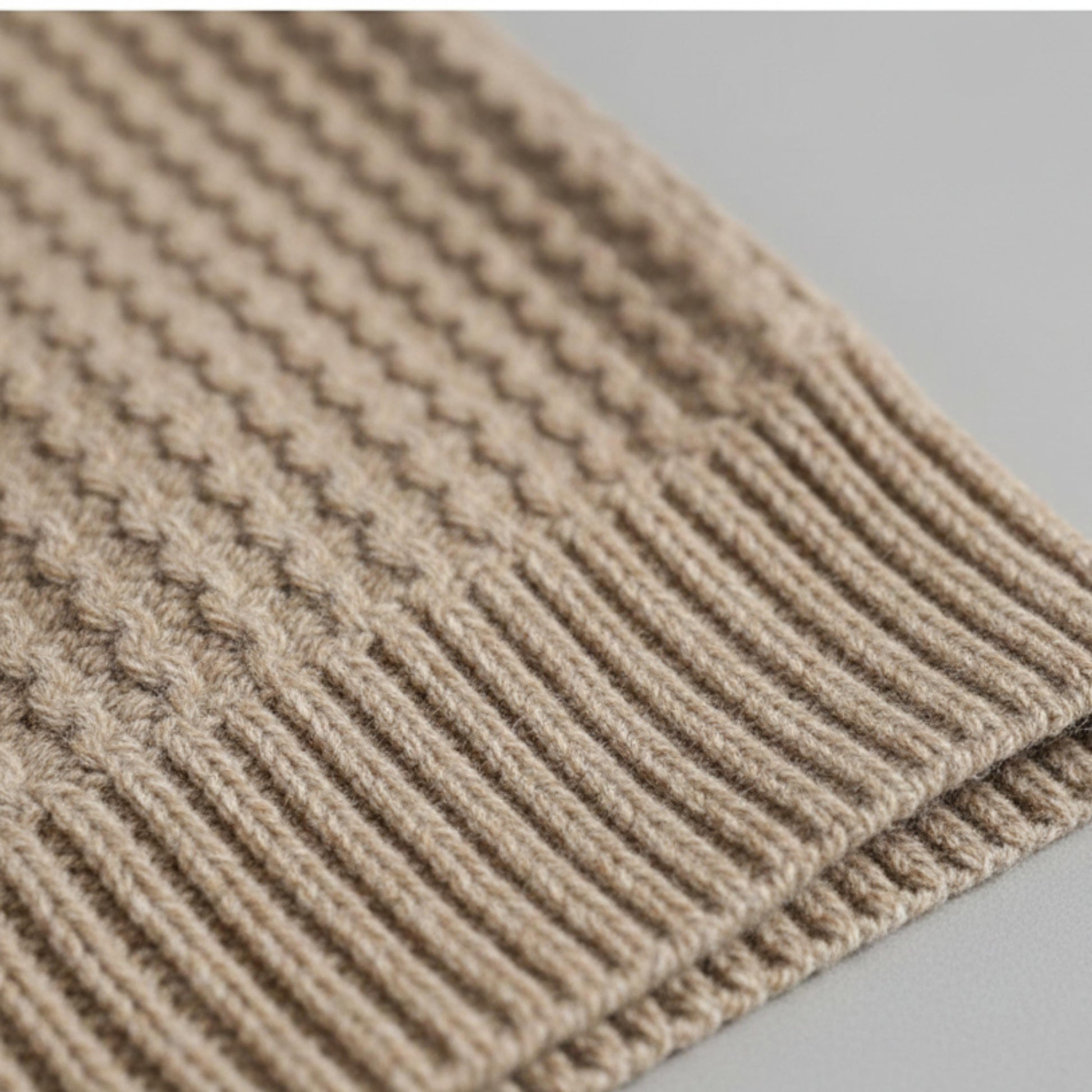 Men's Cable Knit Zip Sweater with Stand Collar-Rilvee