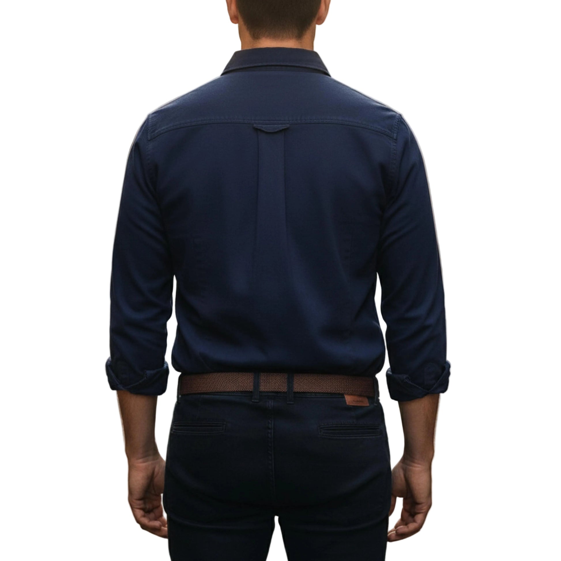 Men's Classic Long Sleeve Shirt with Twin Chest Pockets-Rilvee