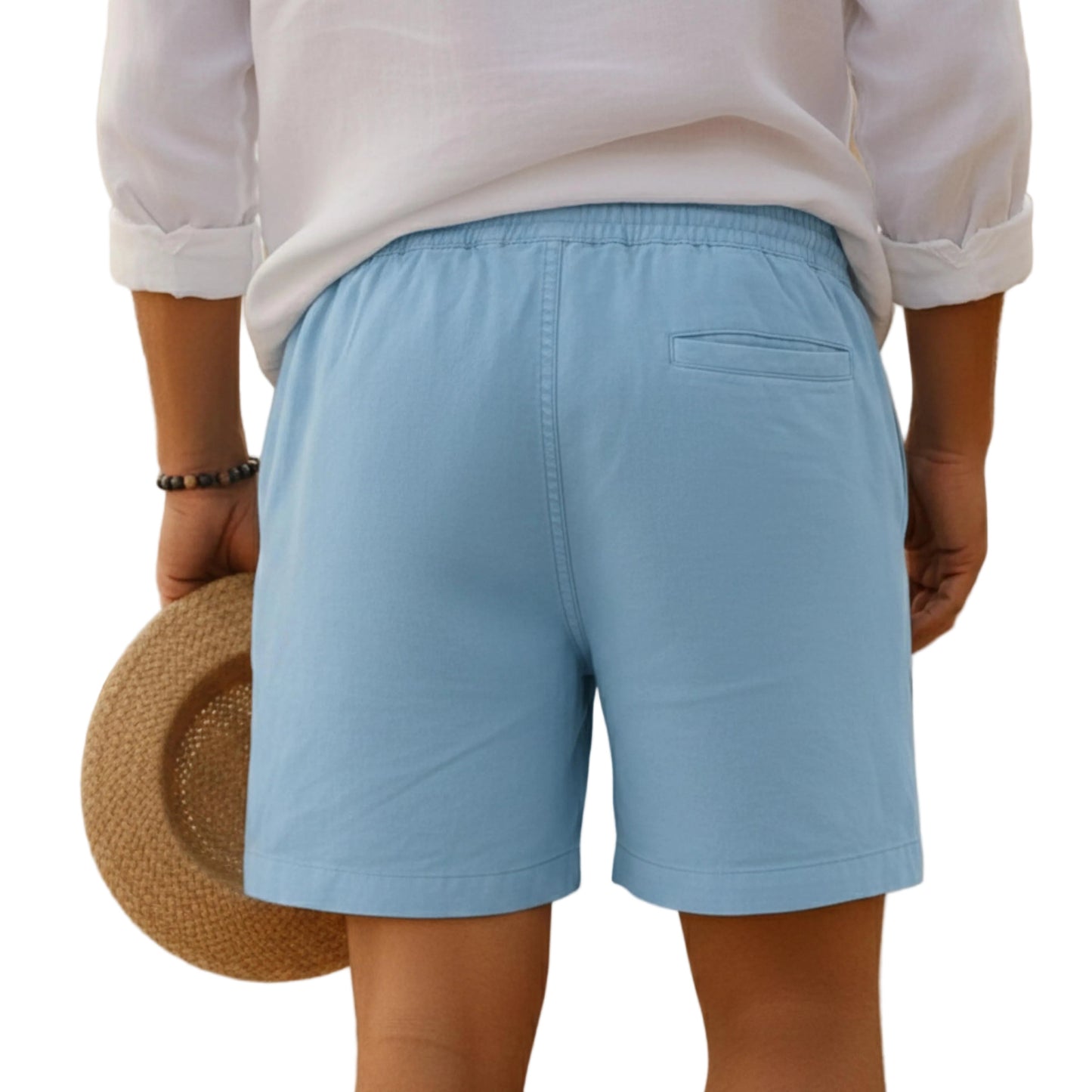 Men's Elastic Waist Shorts with Drawstring-Rilvee