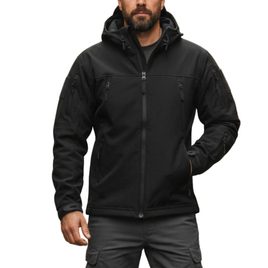 Men's Hooded Zip Jacket with Multiple Pockets-Rilvee