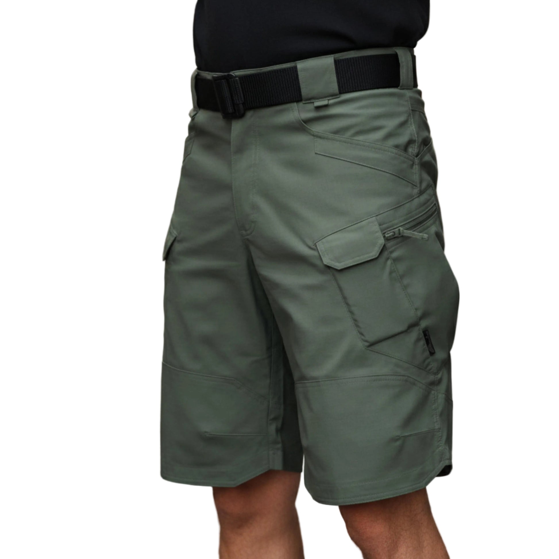 Men's Knee-Length Cargo Shorts with Utility Pockets-Rilvee