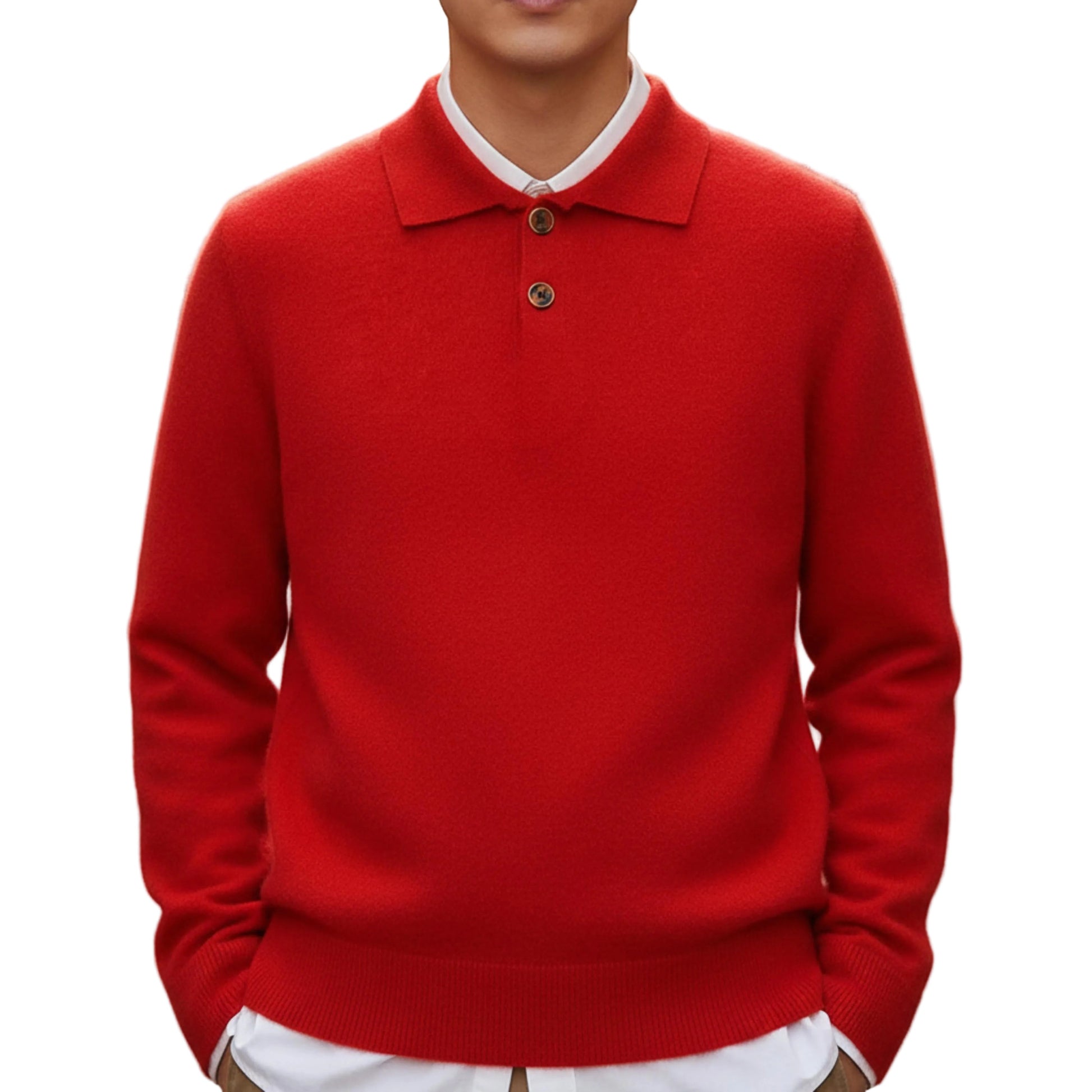 Men's Knit Sweater with Button Placket-Rilvee