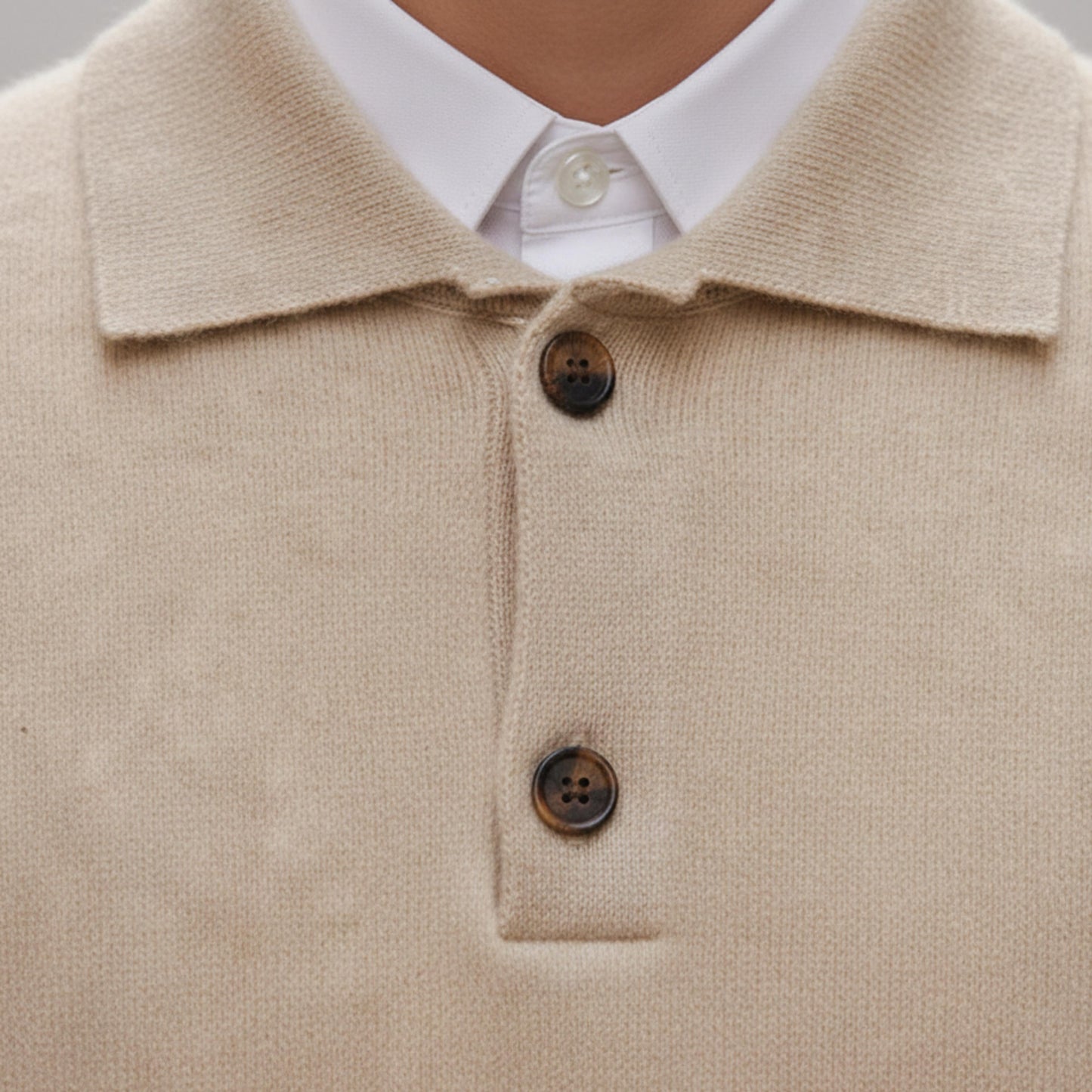 Men's Knit Sweater with Button Placket-Rilvee