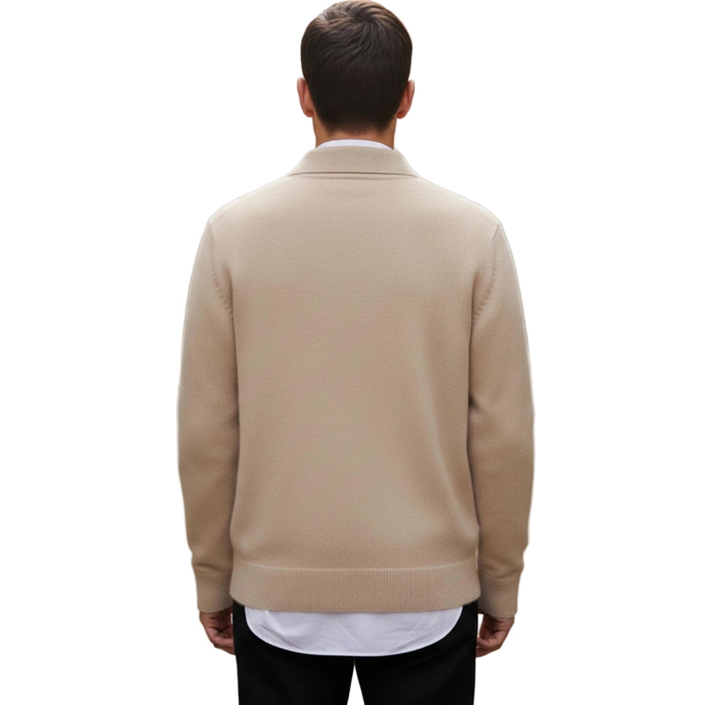 Men's Knit Sweater with Button Placket-Rilvee