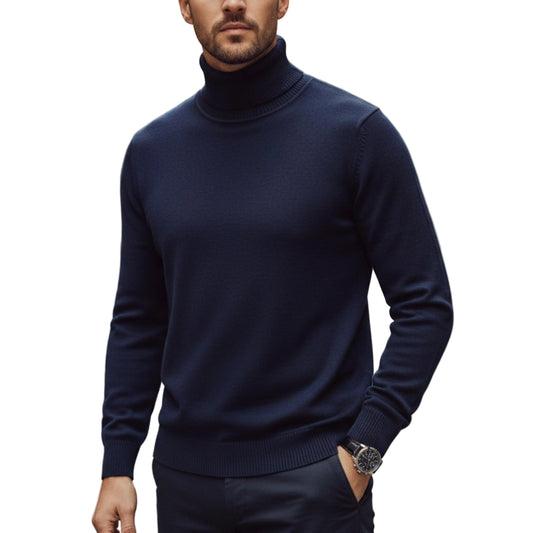 Men's Knit Turtleneck Sweater Long Sleeve-Rilvee