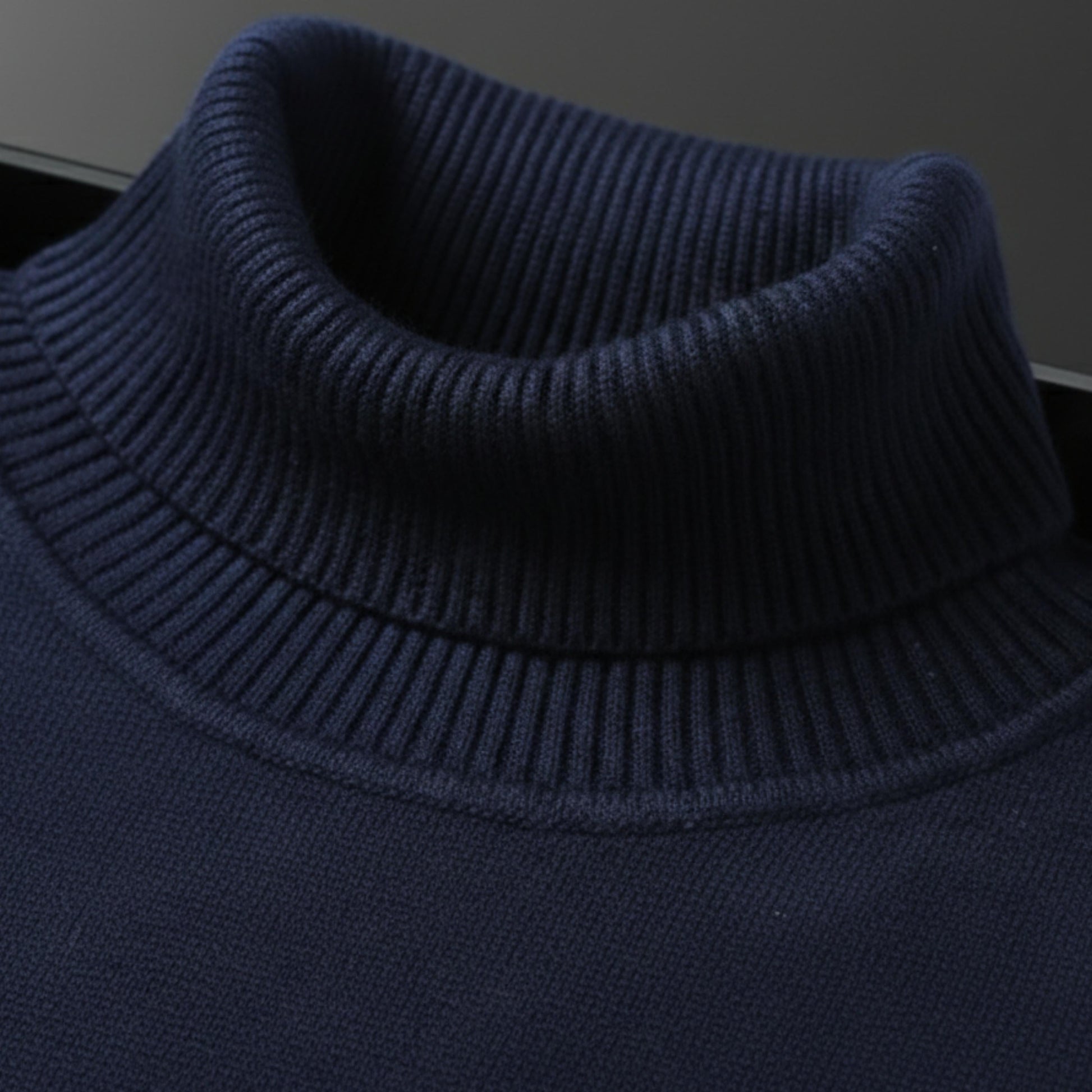 Men's Knit Turtleneck Sweater Long Sleeve-Rilvee