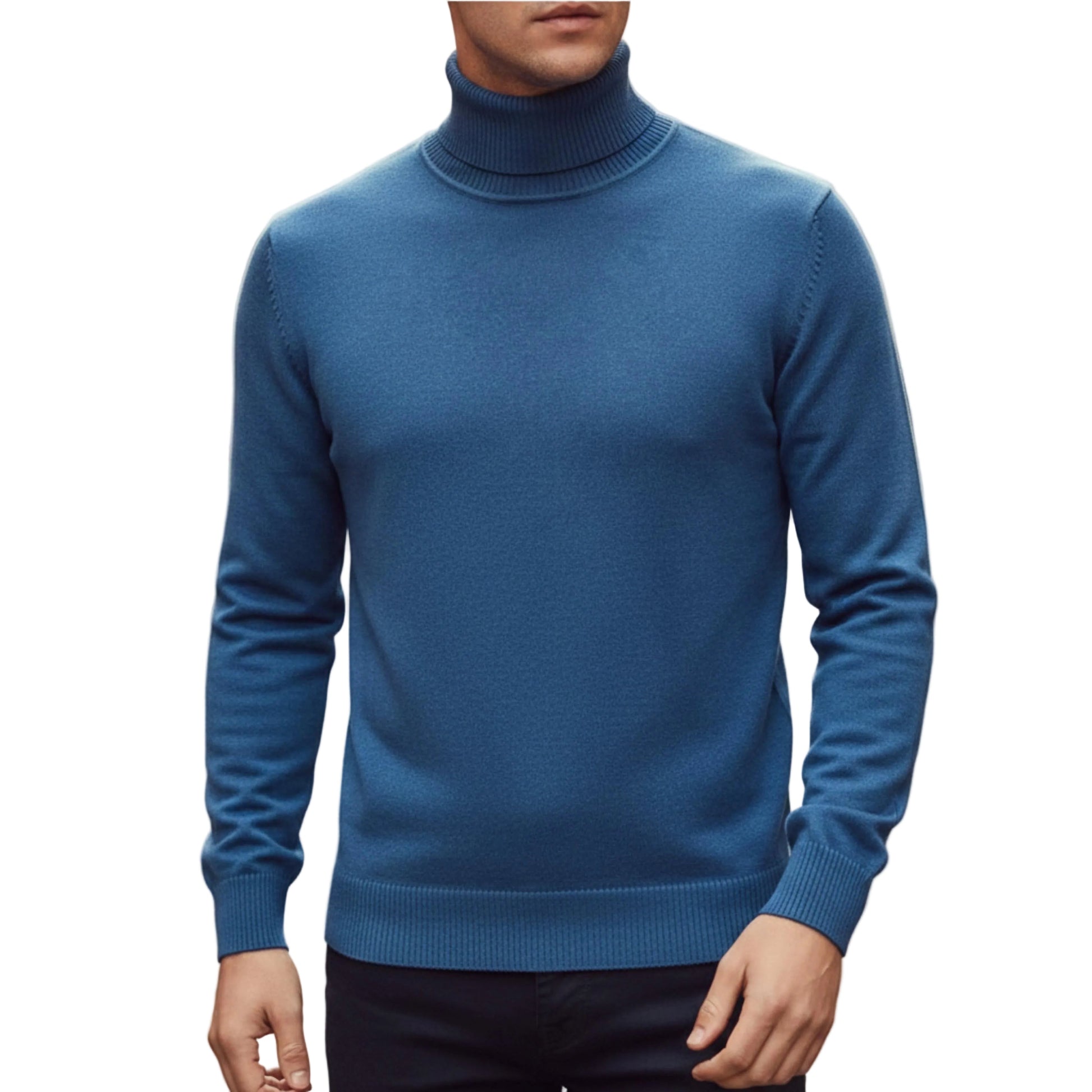 Men's Knit Turtleneck Sweater Long Sleeve-Rilvee