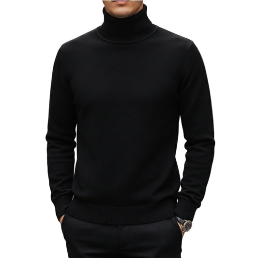 Men's Knit Turtleneck Sweater Long Sleeve-Rilvee