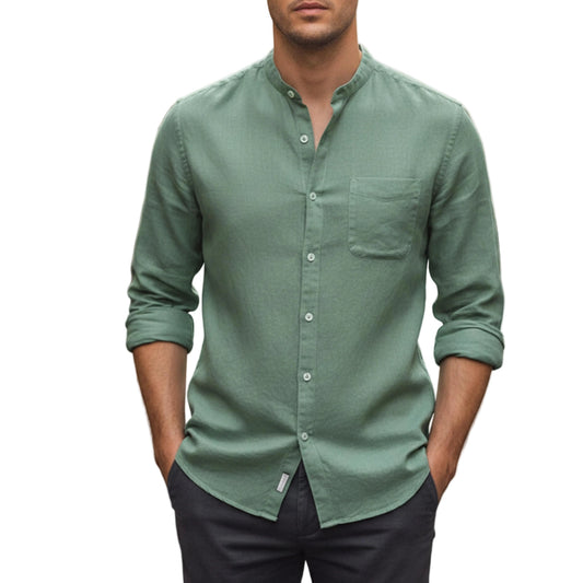 Men's Long Sleeve Classic Collar Shirt-Rilvee