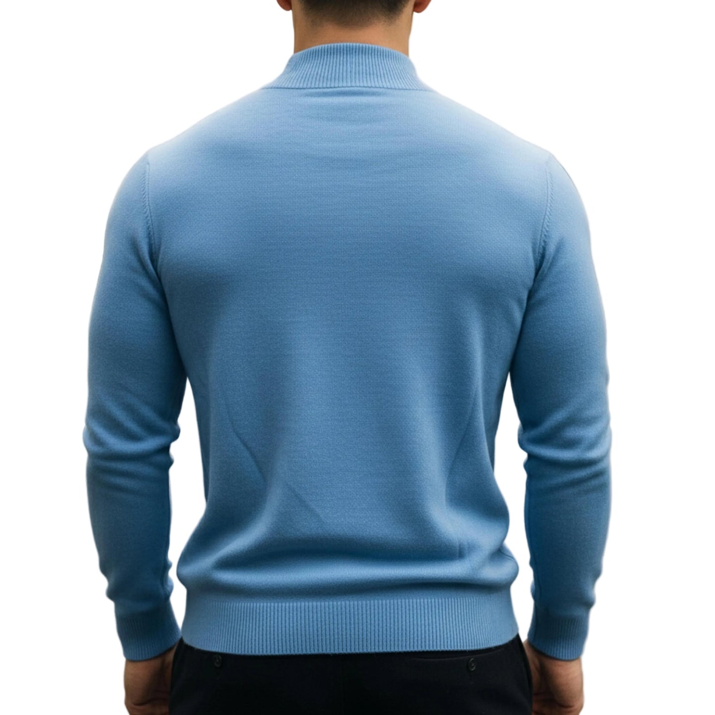 Men's Long Sleeve Turtleneck Knit Sweater-Rilvee