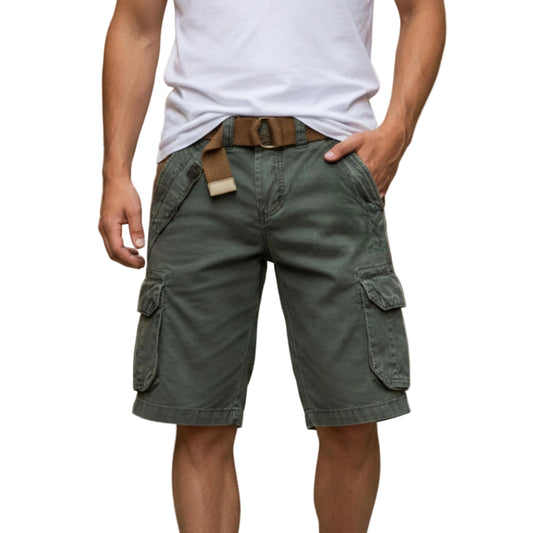 Men's Mid-Length Cargo Shorts with Multiple Pockets-Rilvee
