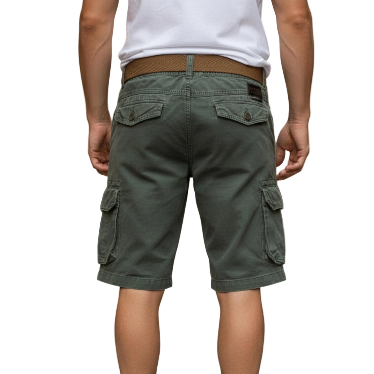 Men's Mid-Length Cargo Shorts with Multiple Pockets-Rilvee