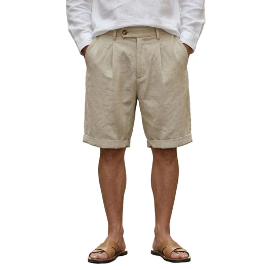 Men's Regular Fit Pleated Chino Shorts-Rilvee