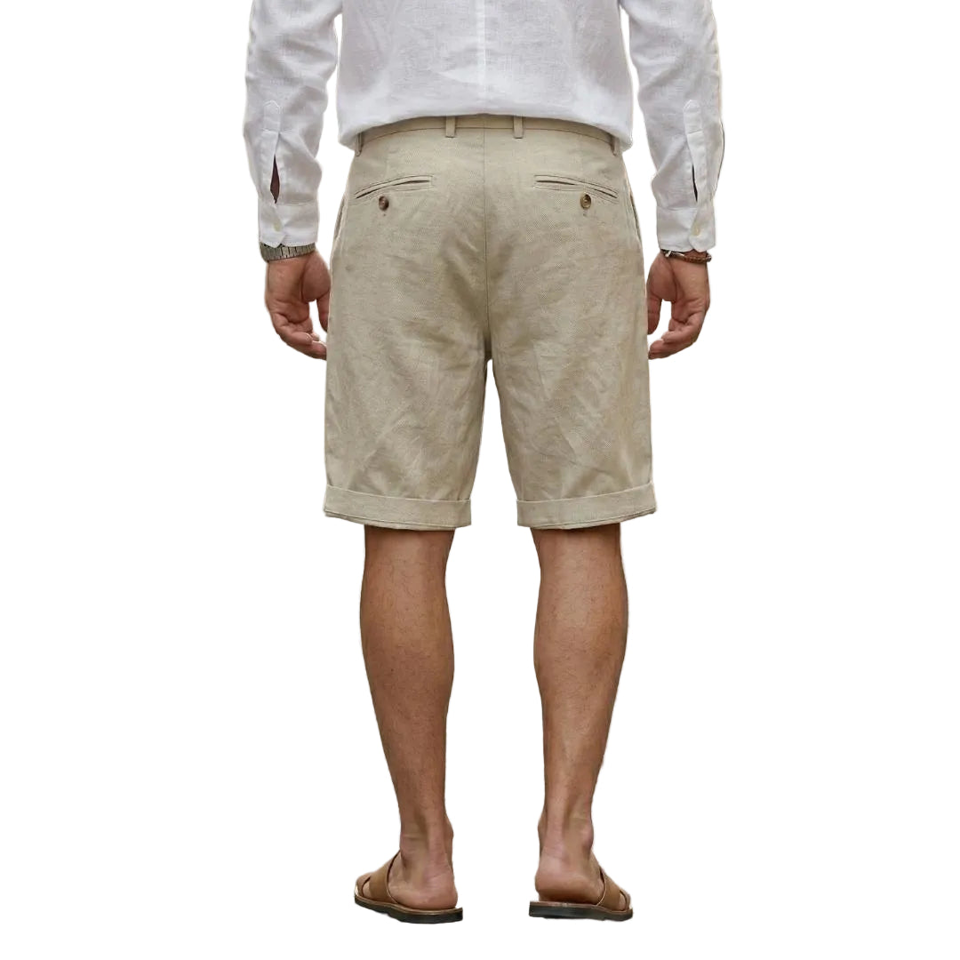 Men's Regular Fit Pleated Chino Shorts-Rilvee