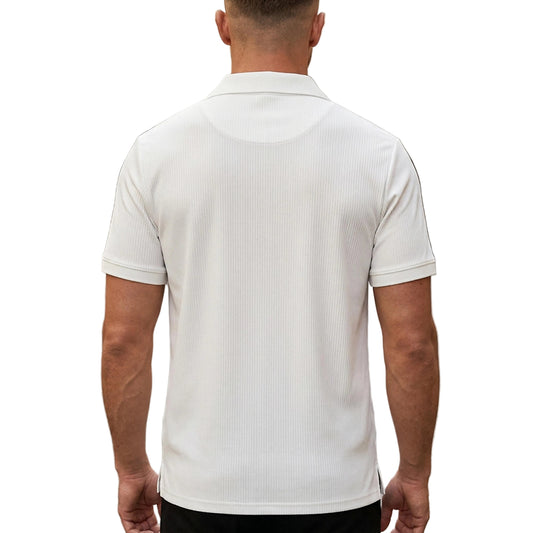 Men's Ribbed Short Sleeve Shirt with Open Collar-Rilvee