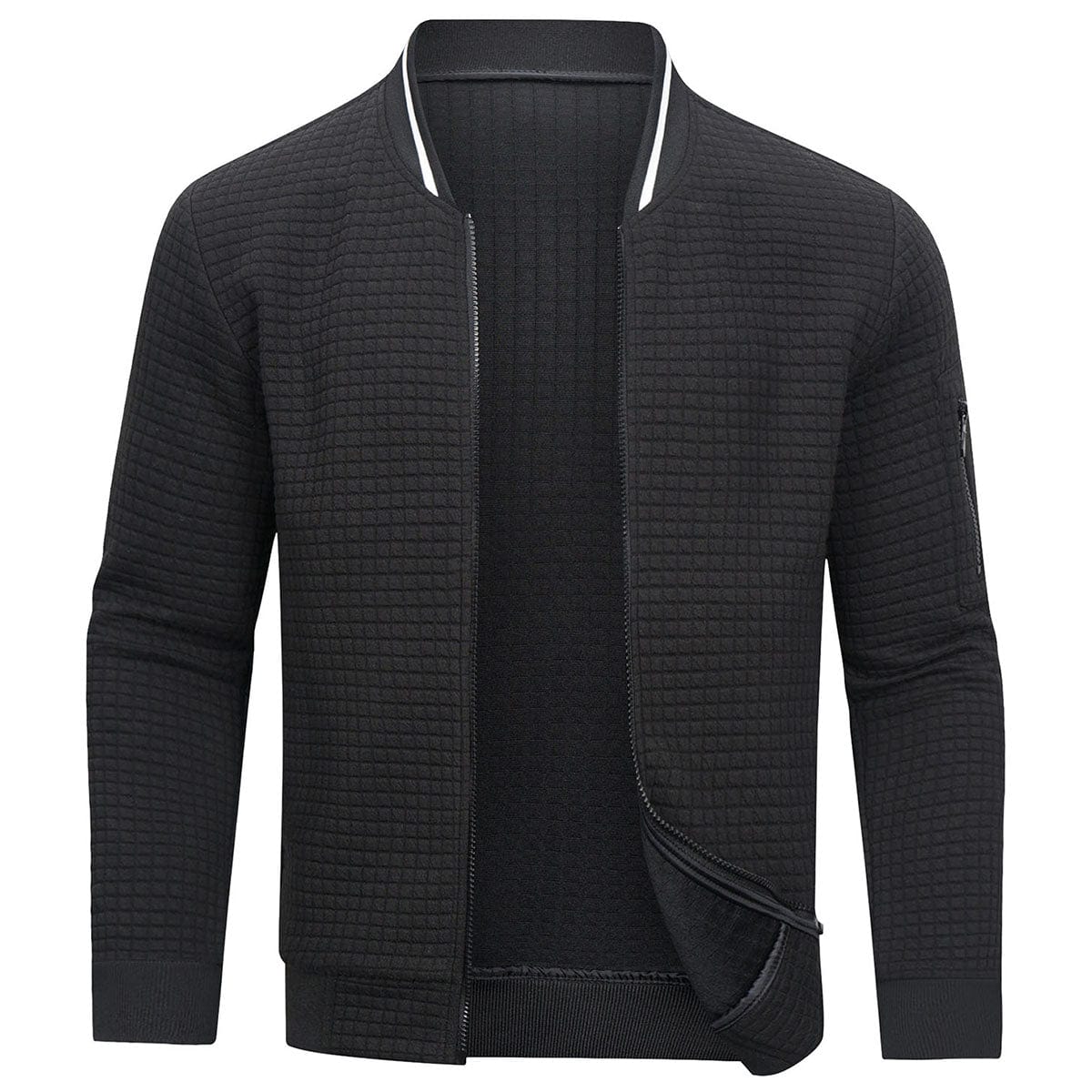 Men's Slim Fit Zip Front Bomber Jacket-Rilvee