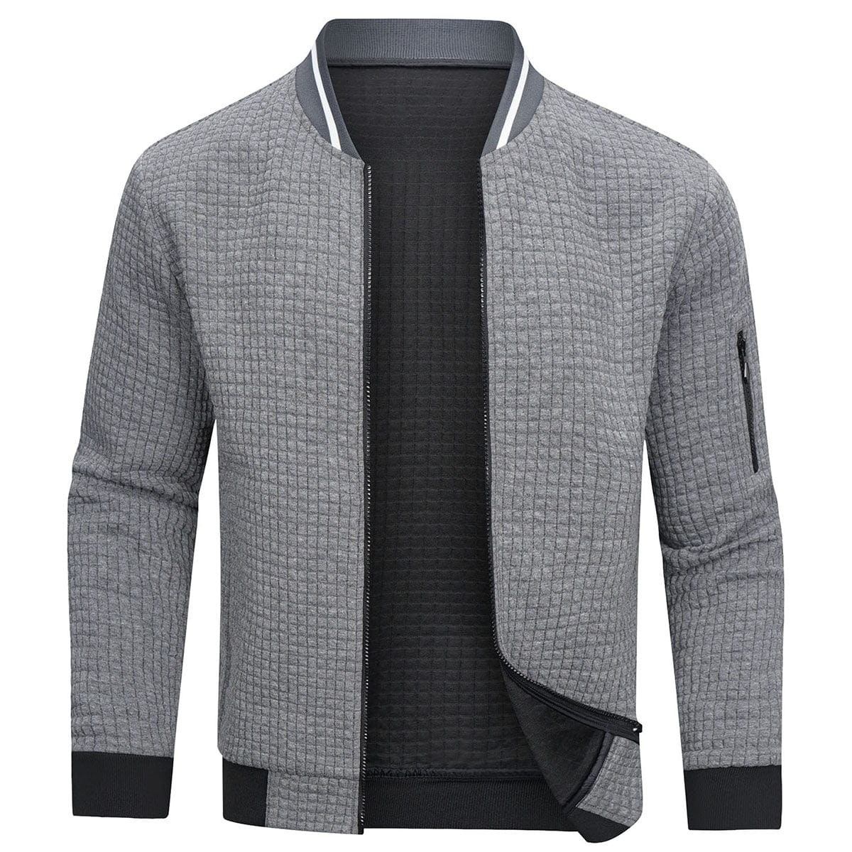 Men's Slim Fit Zip Front Bomber Jacket-Rilvee