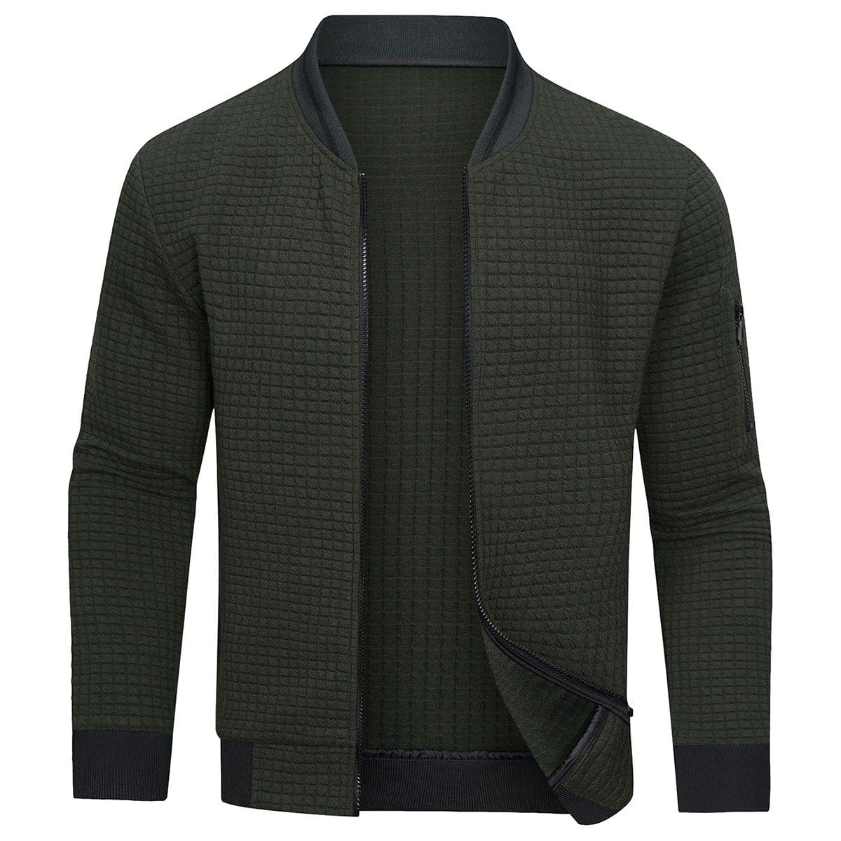 Men's Slim Fit Zip Front Bomber Jacket-Rilvee
