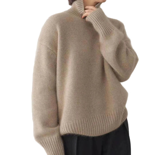 Women's Long Sleeve Turtleneck Knit Sweater-Rilvee